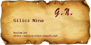 Gilicz Nina névjegykártya